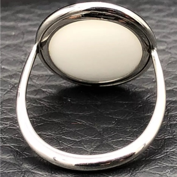 Calvin Klein Coral Stone & Stainless Steel Loop Dome Ring. (Size 9)(NWT) - Picture 7 of 16